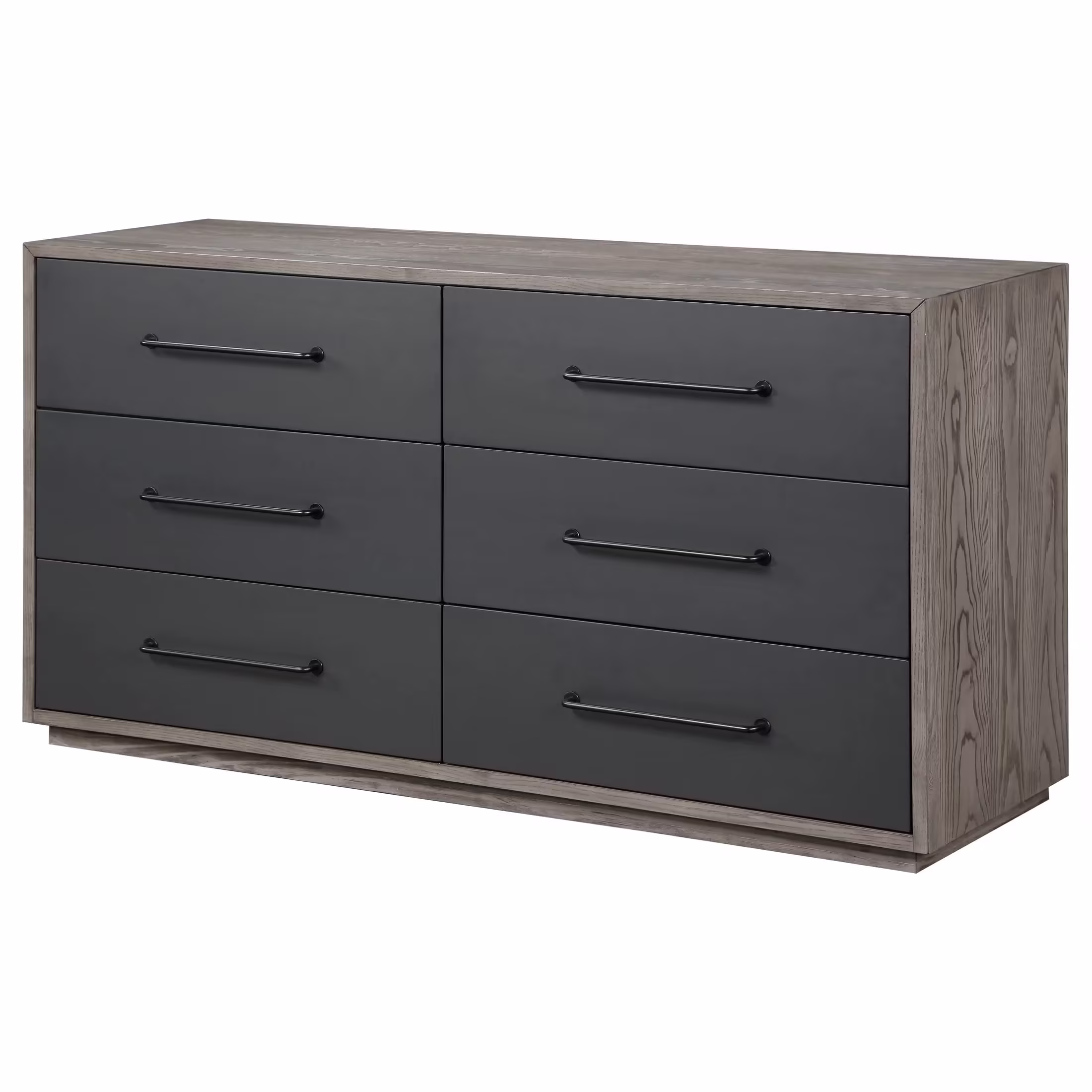 ACME Estevon 6 - Drawer Rectangular Dresser in Gray Oak and Black