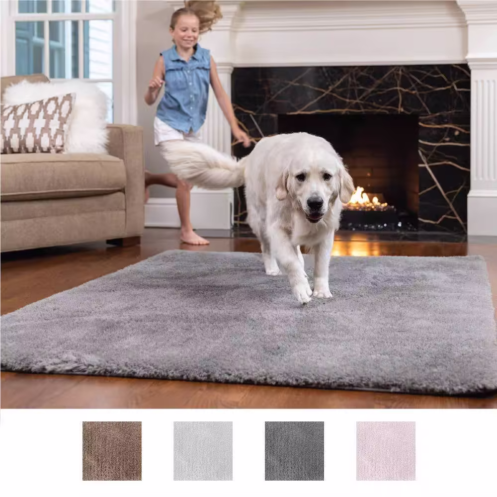 Gorilla Grip Soft Faux Fur Area Rug, Washable, Shed and Fade Resistant, Grip Dots Underside, Fluffy Shag Indoor Bedroom Rugs, Easy Clean, for Living