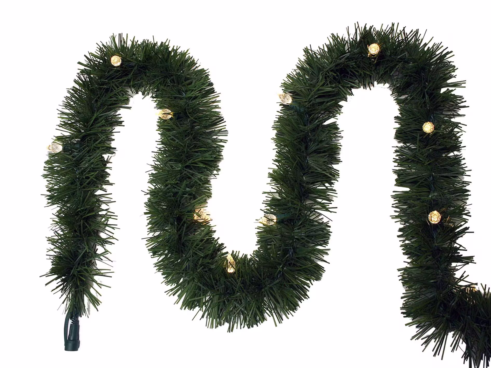 GE Indoor/Outdoor Pre-Lit 25-ft Pine Garland with Color Changing LED Lights 84520lo
