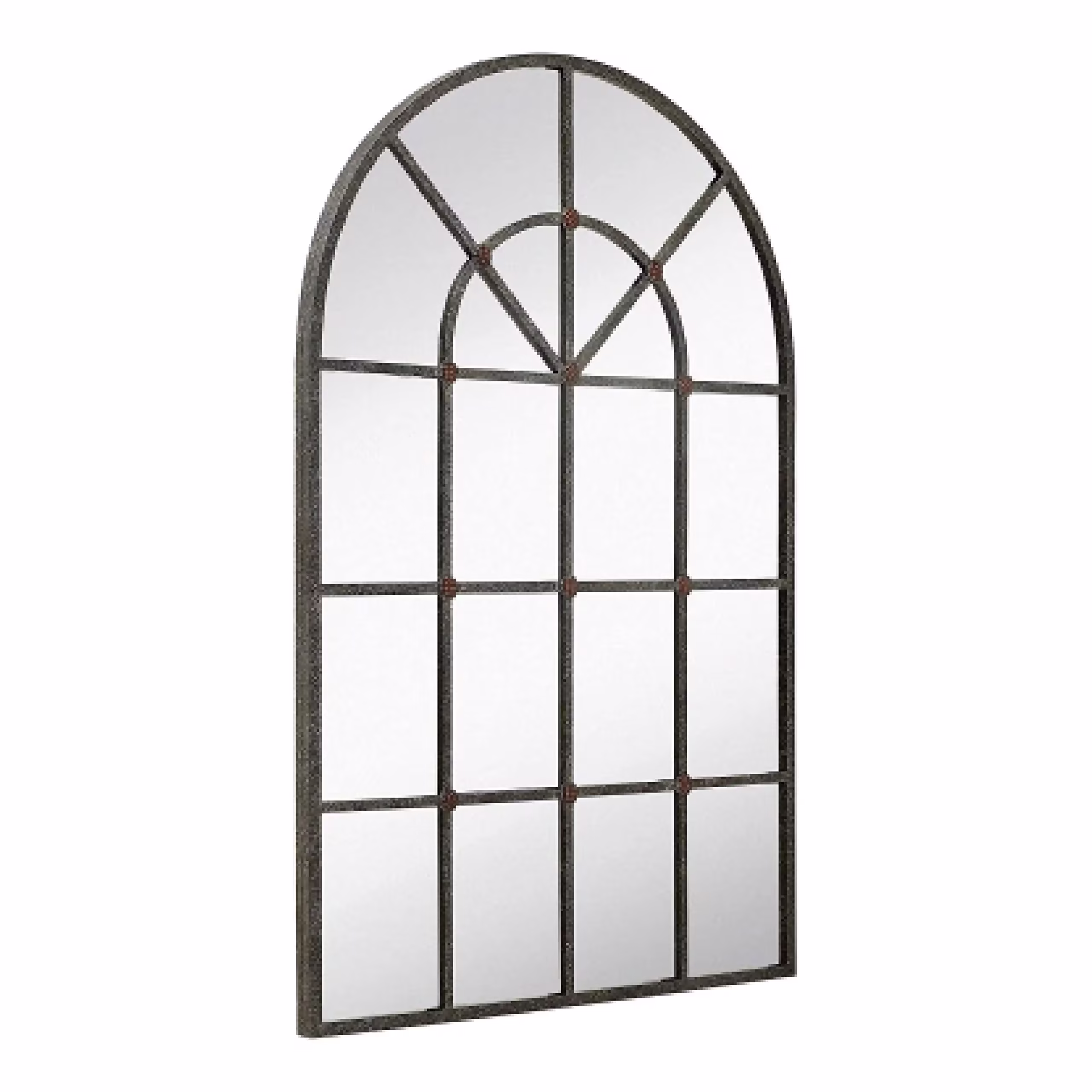Hamilton Hills Metal Arched Window Mirror Large Wall Mirrors Decorative Piece and Arch Decor 28" x 42"