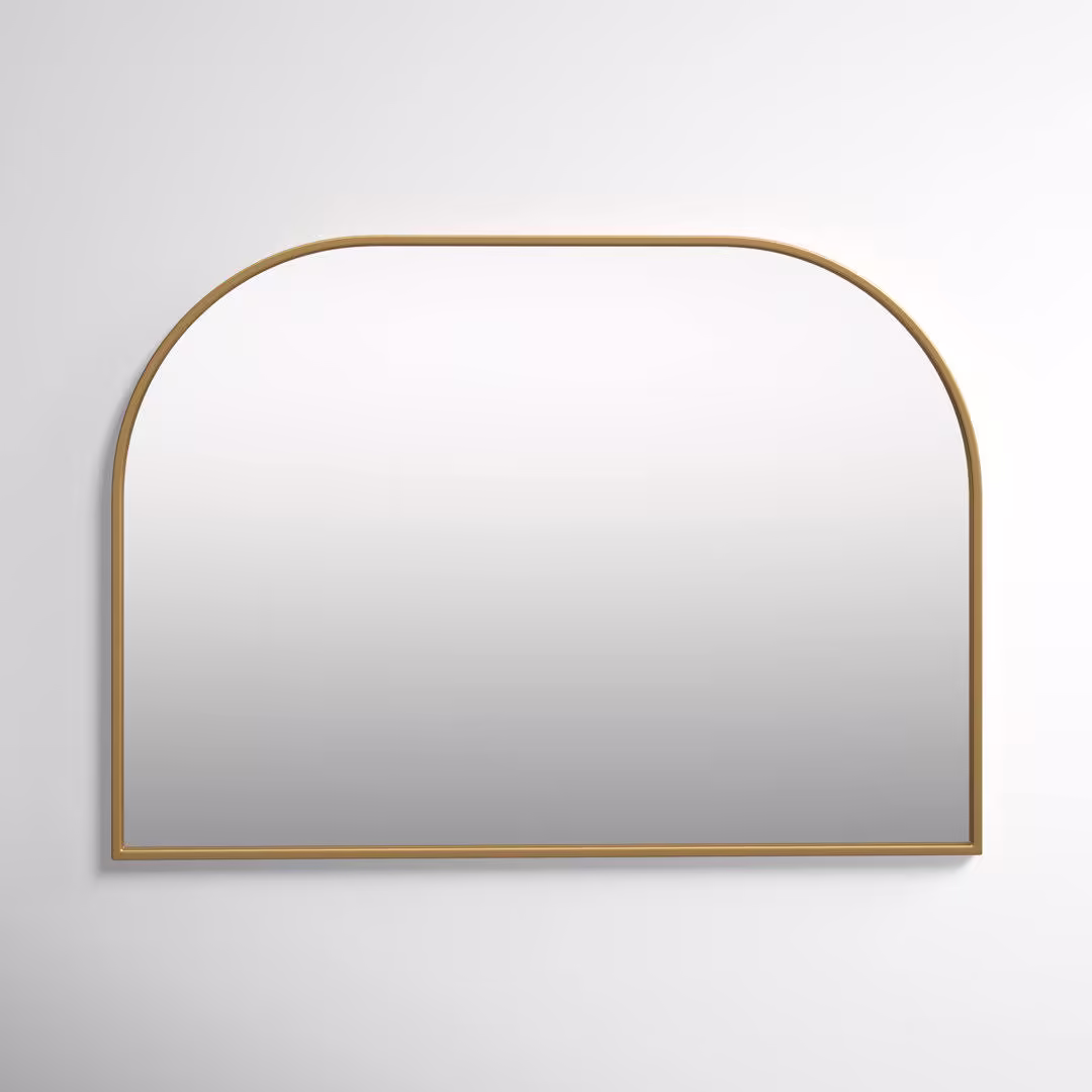 Sabine Metal Wide Arch Wall Mirror Finish: Brass, Size: 30" x 42"