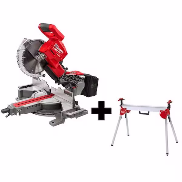 M18 FUEL 18V Lithium - Ion Brushless Cordless 10 In. Dual Bevel Sliding Compound Miter Saw with Stand (Tool - Only)