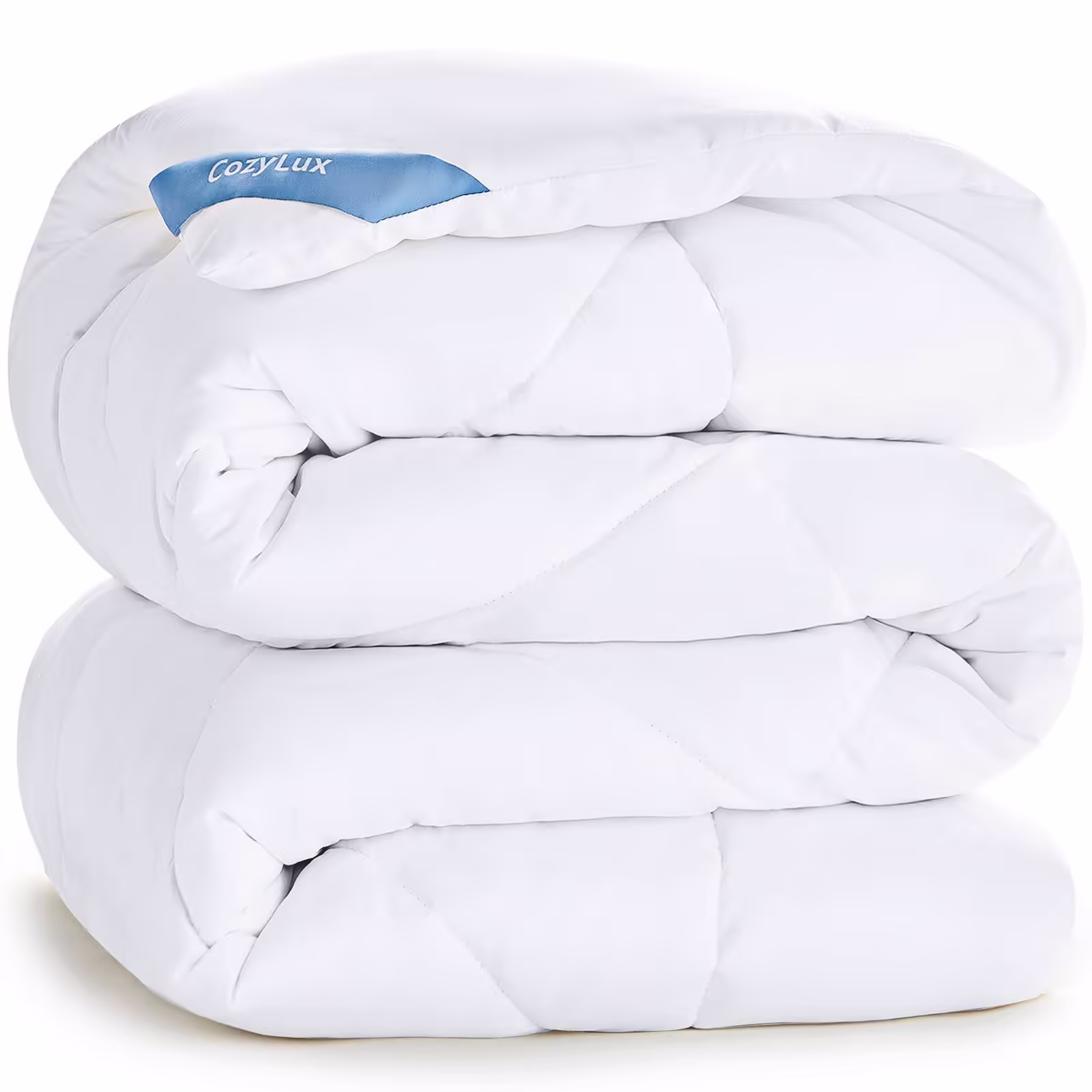 CozyLux Queen Size Bedding Comforter Duvet Insert - Quilted White Comforters with Corner Tabs, 1800 Series Soft Siliconized Fiberfill All Season Down