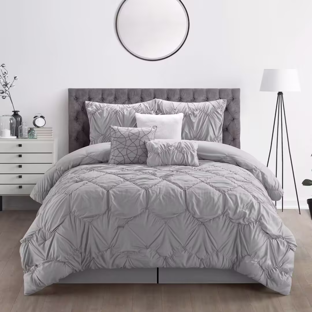 Quynh Microfiber 7 Piece Comforter Set Willa Arlo Interiors Color: Gray, Size: California King Comforter + 6 Additional Pieces