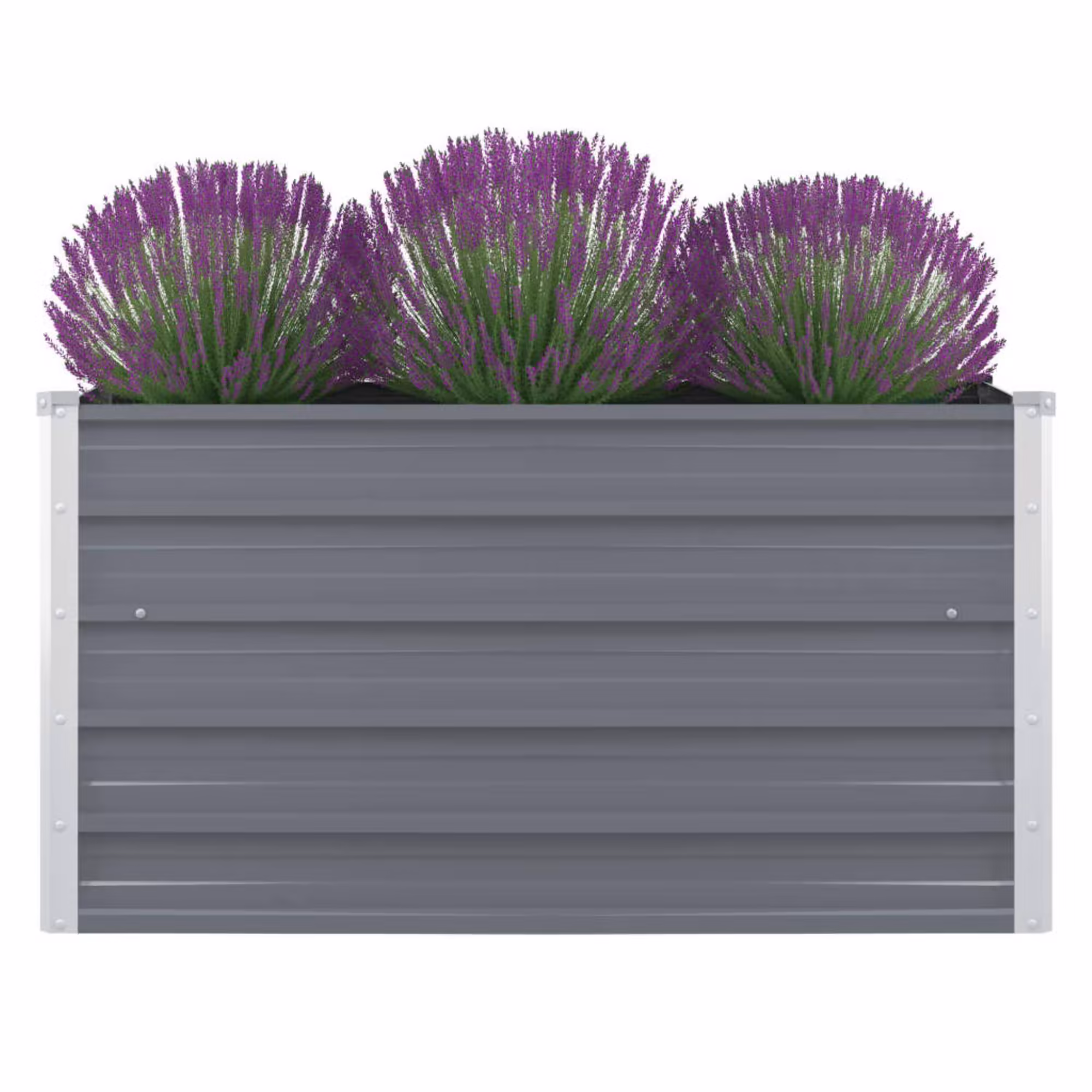 vidaXL Raised Garden Bed 39.4inx39.4inx17.7in Galvanized Steel Gray