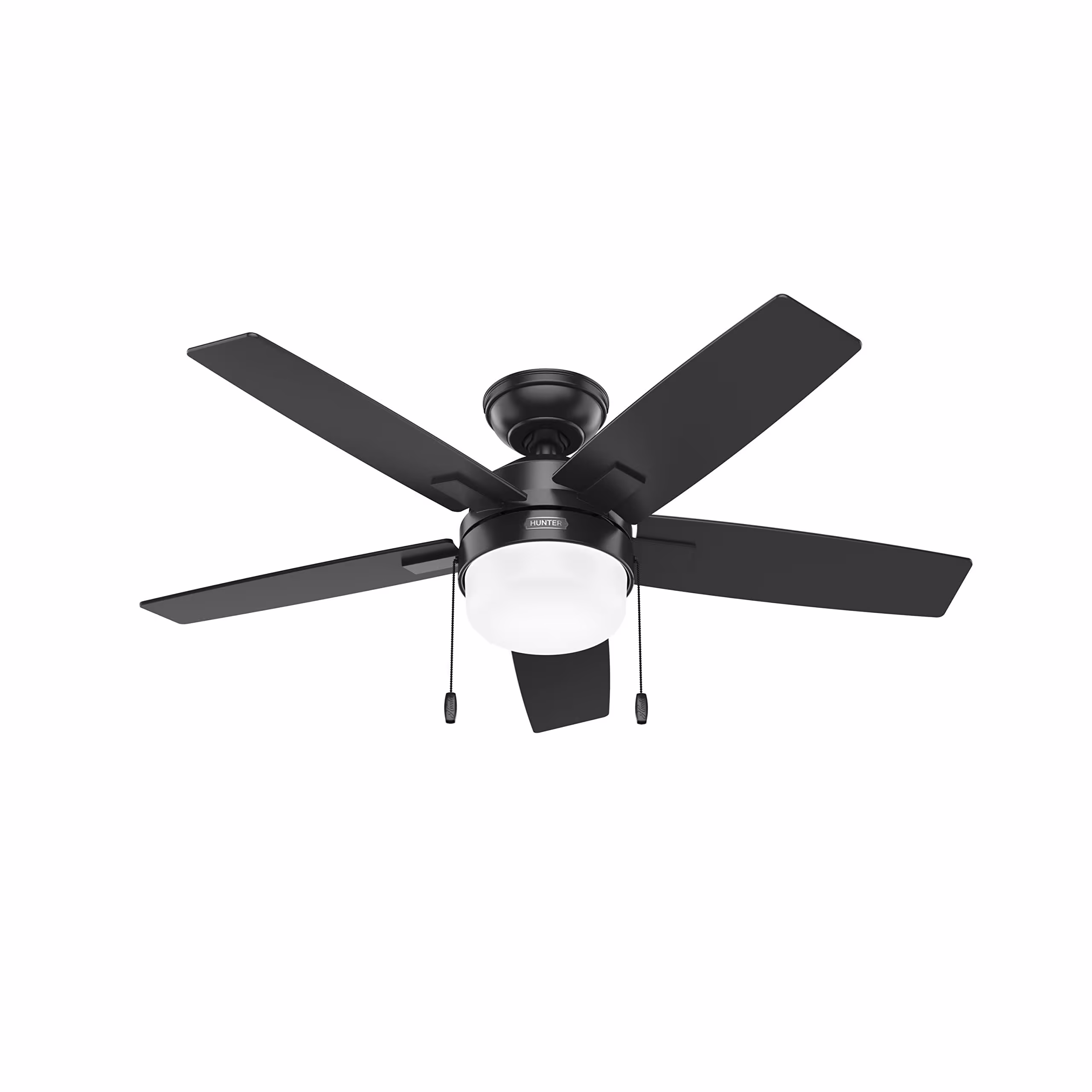 Hunter 52486 44 in. Anisten Matte Black Ceiling Fan with LED Light Kit & Pull Chain