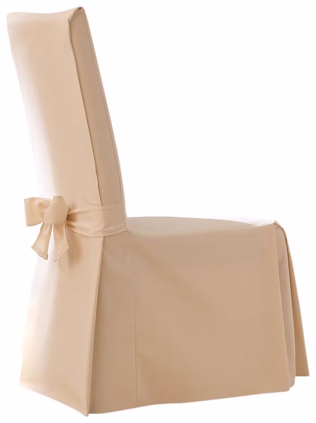 Sure Fit Cotton Duck Long Dining Room Chair Cover Natural