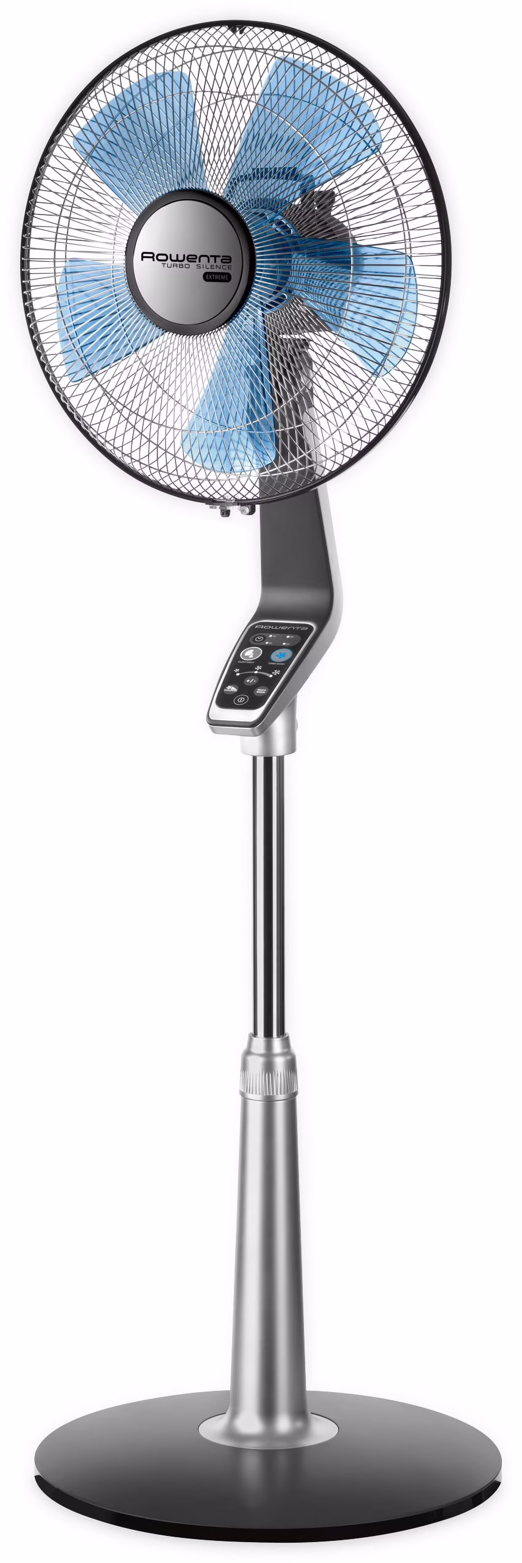 Rowenta Turbo Silence Standing Floor Fan with Remote, 53 Inch, Portable, 5 Speeds, VU5670