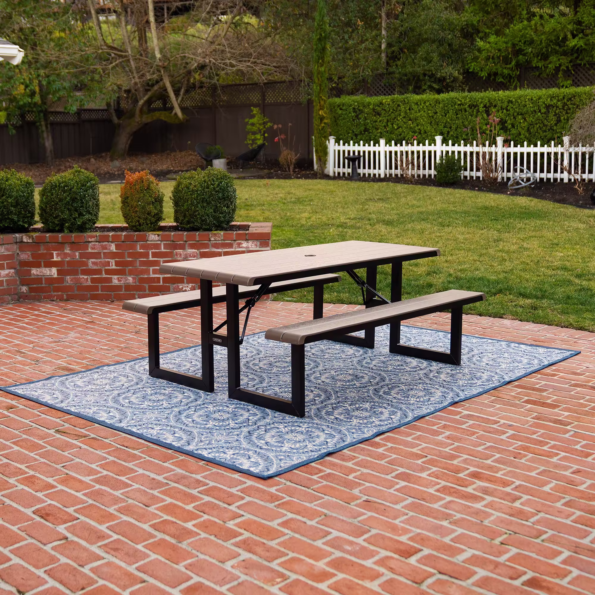 Lifetime Commercial 6 ft Folding Picnic Table with Bench Seating