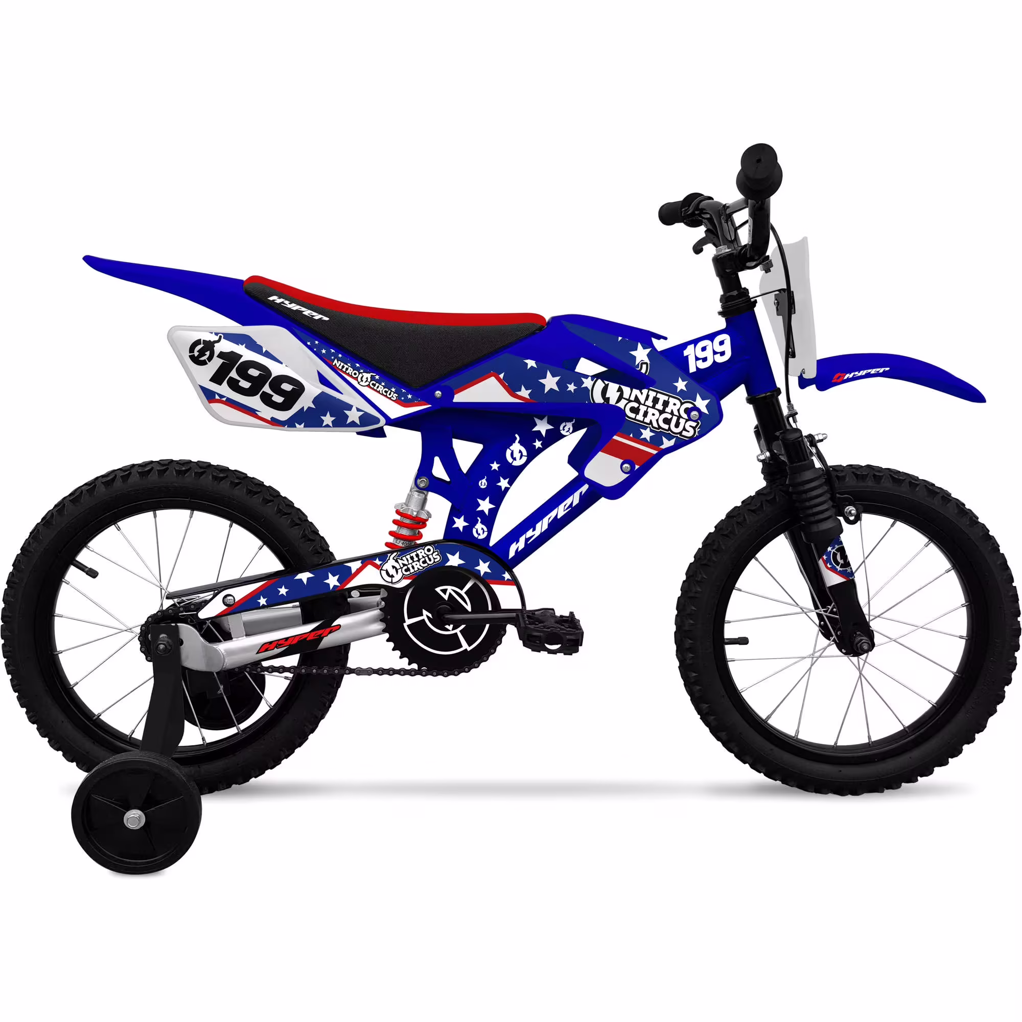 16" Hyper Bicycles Nitro Circus Motobike, Blue, Unisex, Child, Kids Age 4-8 Years