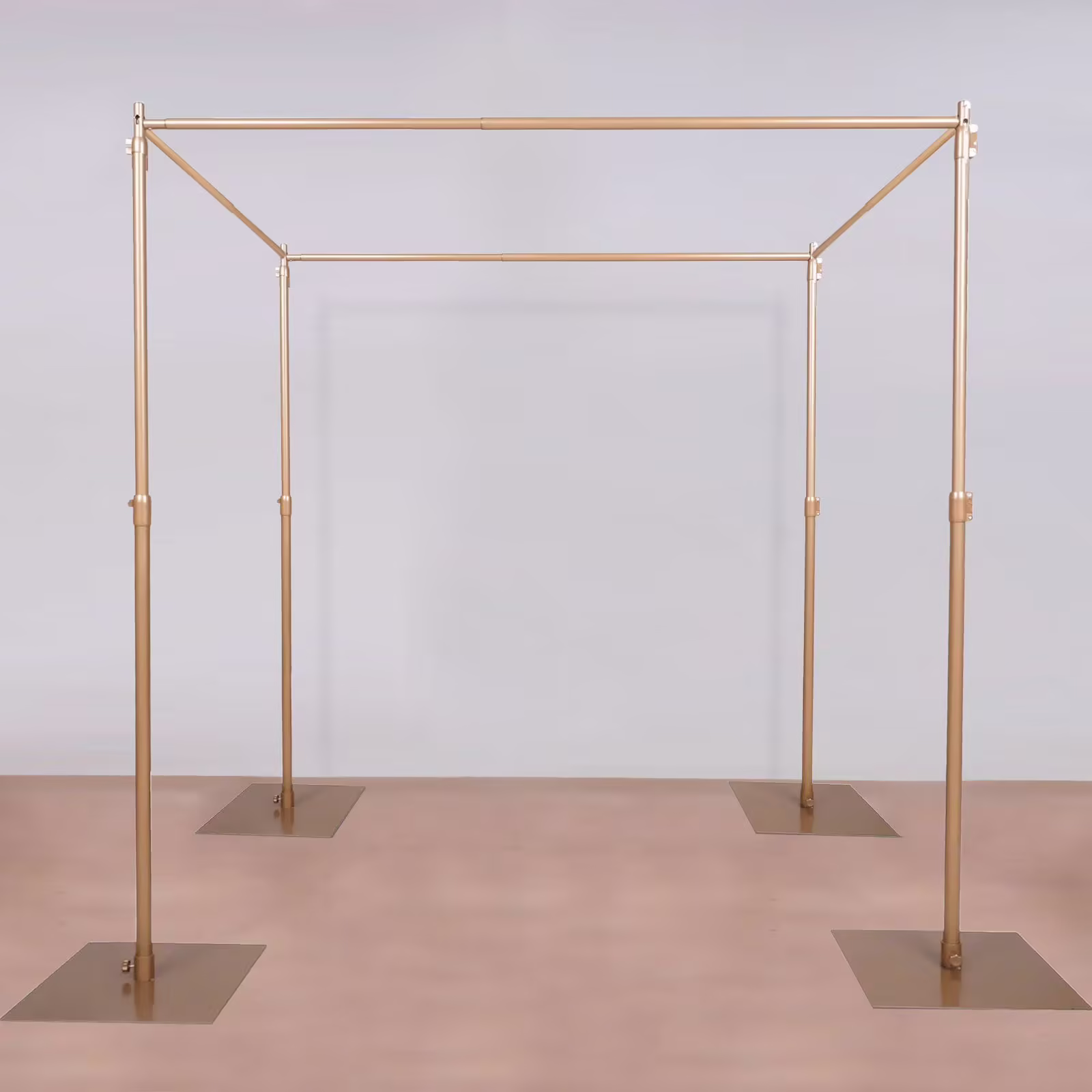 Efavormart 10ft | 4 Post Gold Metal DIY Photography Backdrop Stand, Wedding Arch Canopy Tent