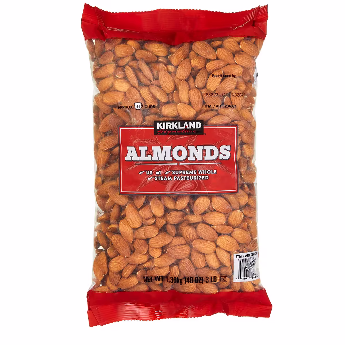 Kirkland Signature Supreme Whole Almonds, 3 lbs