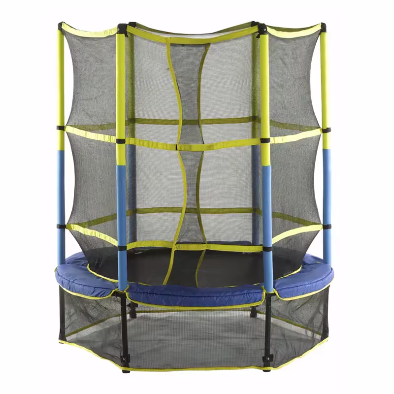 Upper Bounce 55′′ Kids Trampoline with Safety Enclosure – No-Spring Bungee System, Easy Assembly