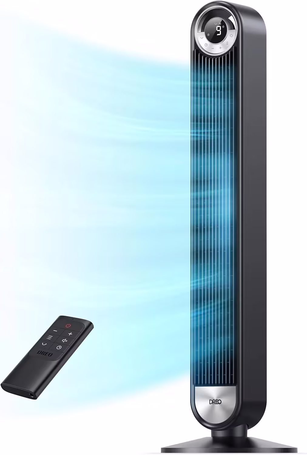 DREO Tower Fan for Bedroom, 90° Oscillating Standing Fan with 28ft/s Velocity, 20dB Quiet for Sleep, DC Motor, 9 Speeds, 4 Modes, 12H Timer, Voice & APP & Remote Control, 42" Cruiser Pro T2 S