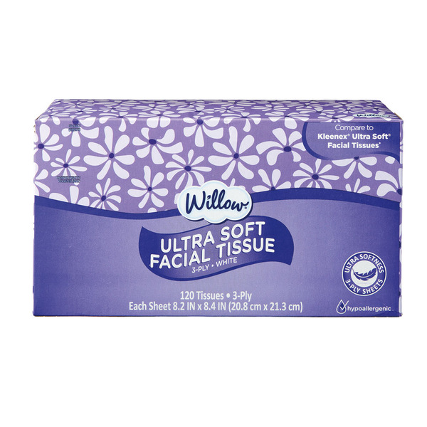 Willow Ultra Soft Hypoallergenic 3-Ply Facial Tissue