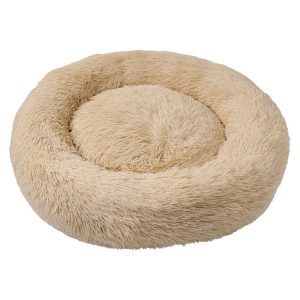 Heart To Tail Cream Plush Pet Bed – L