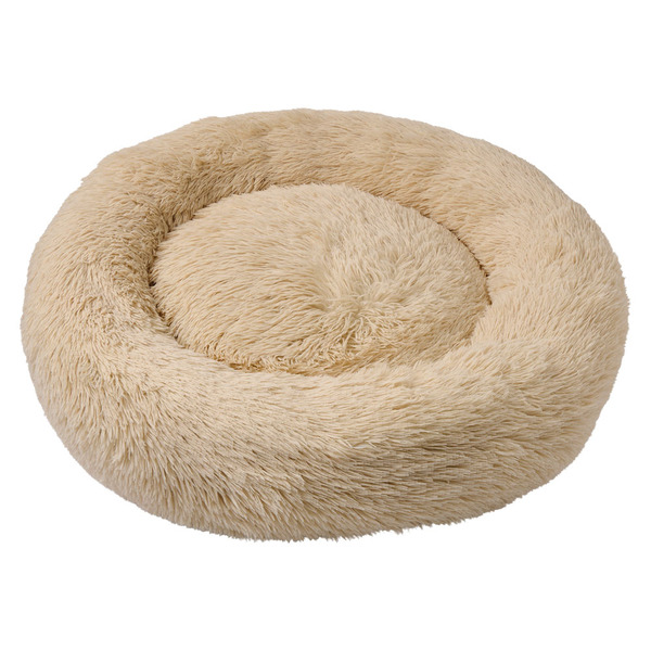 Heart To Tail Cream Plush Pet Bed – L