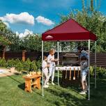 EAGLE PEAK 5x5 Pop up Canopy Tent Instant Outdoor Canopy Easy Set - up Straight Leg Folding Shelter(blue), Burgundy