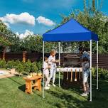 EAGLE PEAK 5x5 Pop up Canopy Tent Instant Outdoor Canopy Easy Set - up Straight Leg Folding Shelter(blue), Blue