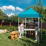 EAGLE PEAK 5x5 Pop up Canopy Tent Instant Outdoor Canopy Easy Set - up Straight Leg Folding Shelter(blue), Turquoise