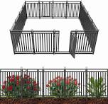 Petorldog Decorative Garden Fence Metal Dog Fence Outdoor for Yard, 36ft (L) x 40in (H), 14 Panels + 2 Gates, No Dig, 32 / 16 Panels