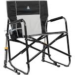 GCI Outdoor Freestyle Rocker XL Oversized Foldable Rocking Camp Chair, Pewter, Black / 2 Pack