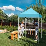 EAGLE PEAK 5x5 Pop up Canopy Tent Instant Outdoor Canopy Easy Set - up Straight Leg Folding Shelter(blue), Light Blue